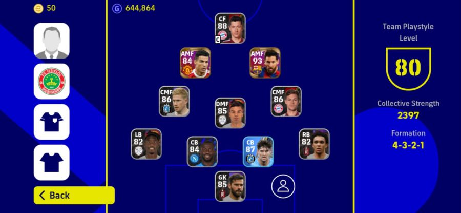 Formasi Terbaik PES Mobile 4-3-2-1