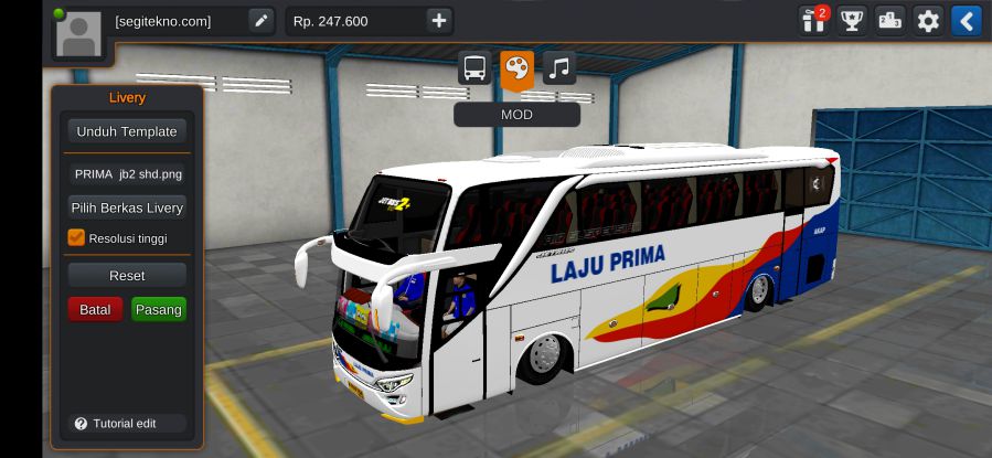 Download Mod Bussid Laju Prima JB2+ SHD