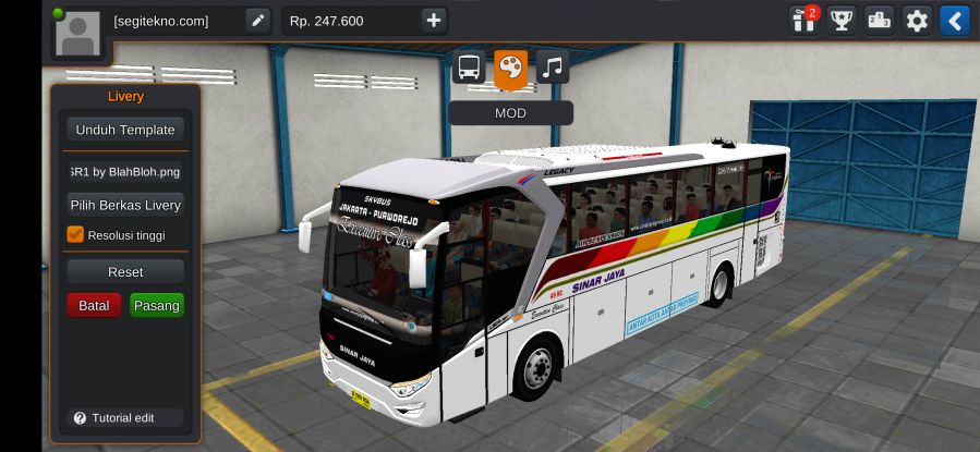 Download Mod Bussid Bus AKAP Sinar Jaya Hino