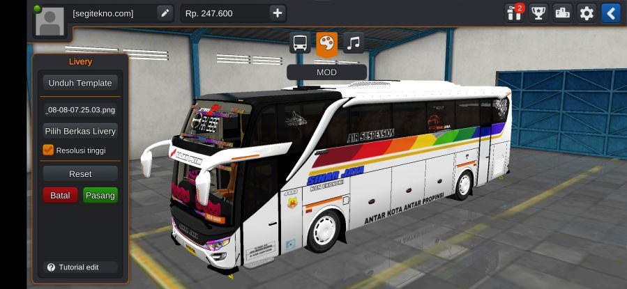 Download Mod Bussid Sinar Jaya JB2+ SHD