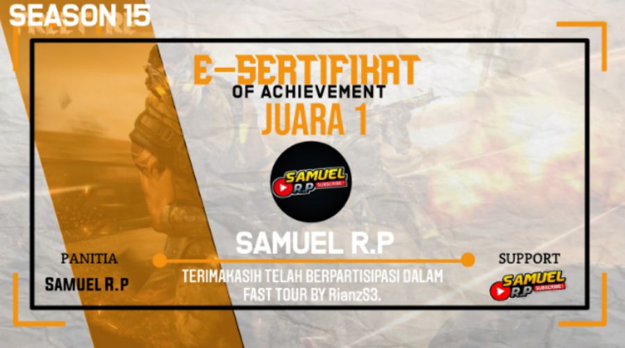 Mentahan Sertifikat FF Juara 1 