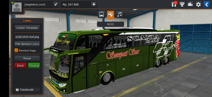 Mod Bussid Sempati Star Scania Tronton