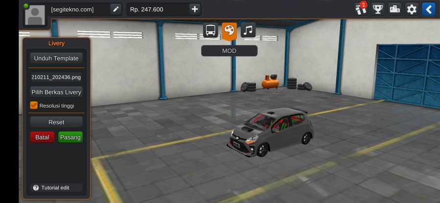 Download Mod Bussid Agya Racing