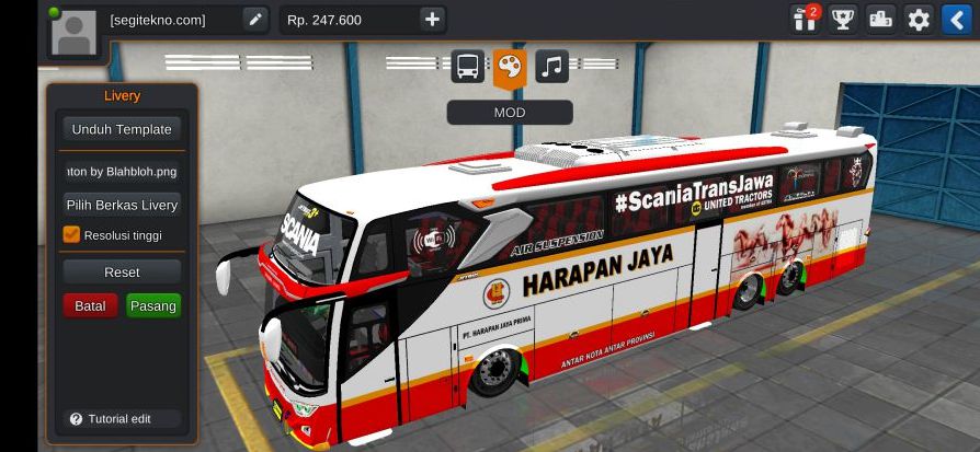 Download Mod Bussid SHD Harapan Jaya