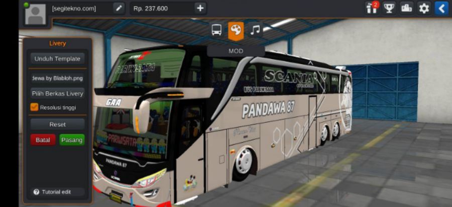 Download Mod Bussid SHD Pandawa 87