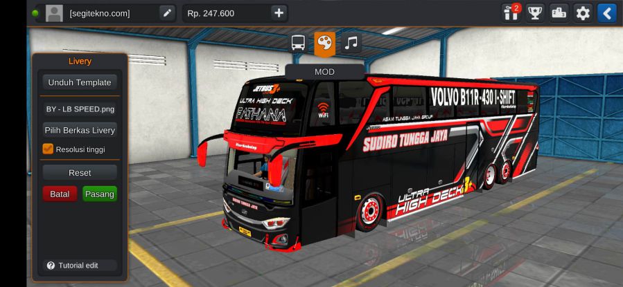 Download Mod Bussid UHD Sudiro Tungga Jaya STJ