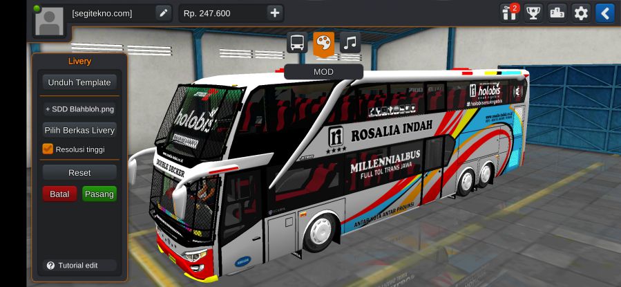Mod Bussid Bus Tingkat Rosalia Indah