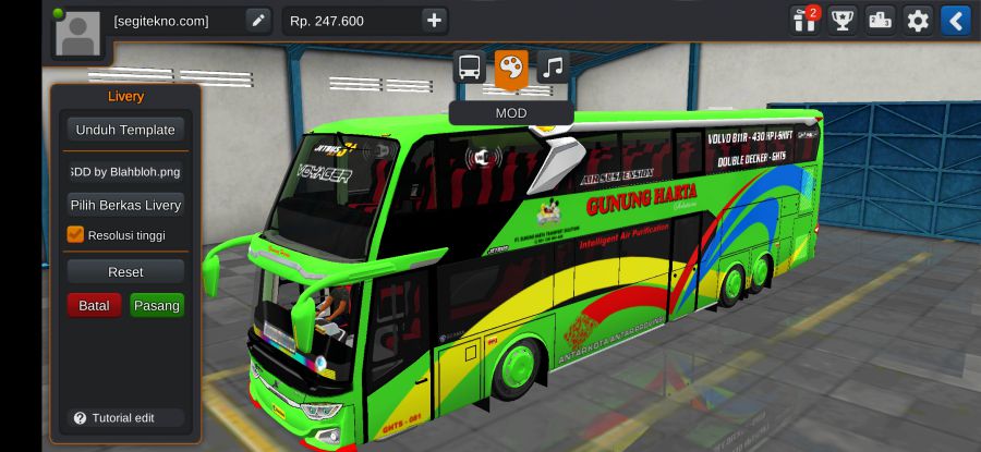 Mod Bussid Bus Tingkat Gunung Harta
