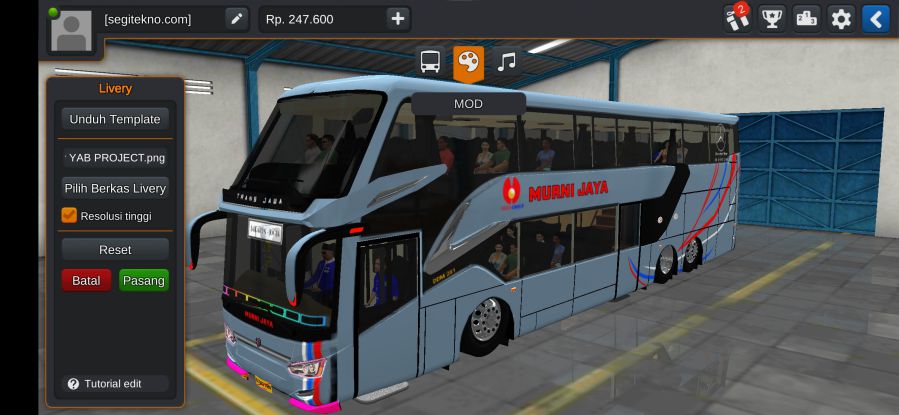 Mod Bussid Bus Tingkat Murni Jaya