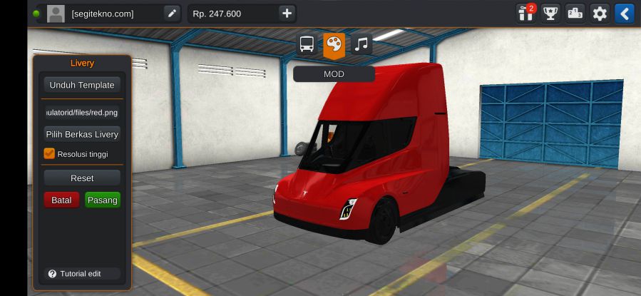Mod Trailer Bussid Tesla Head Only