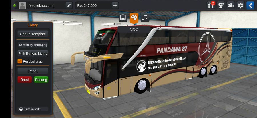 Mod Bussid SDD JB2+ Pandawa 87