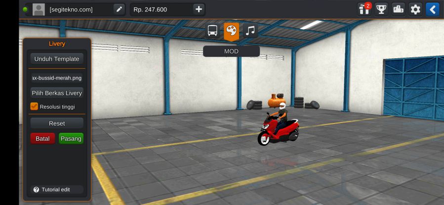 Download Mod Bussid N-Max Merah