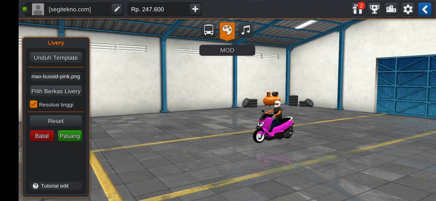Download Mod Bussid N-Max Pink