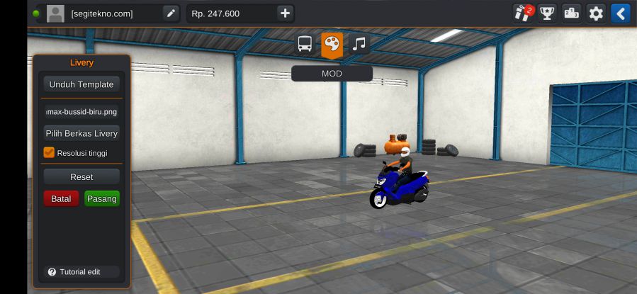 Download Mod Bussid N-Max Biru