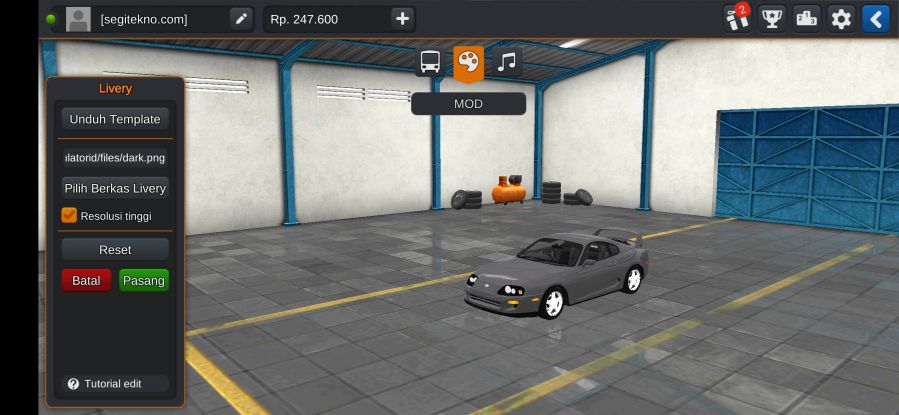 Download Mod Bussid Toyota Supra  Grey