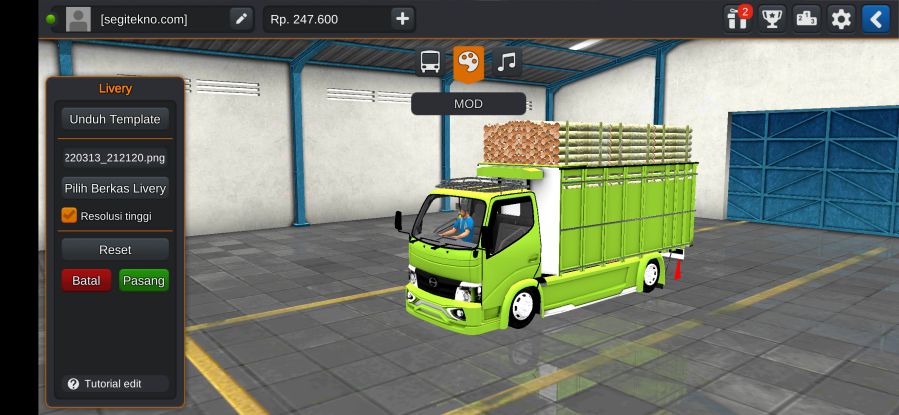 Download Mod Bussid Truck Hino Dutro Muat Sengon