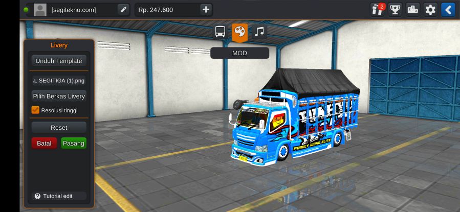 Download Mod Bussid Truck M18 Terpal Segitiga