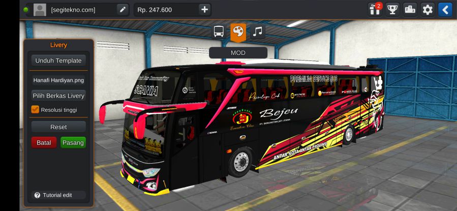 Download Mod Bussid Bejeu JB3+ SHD Scania