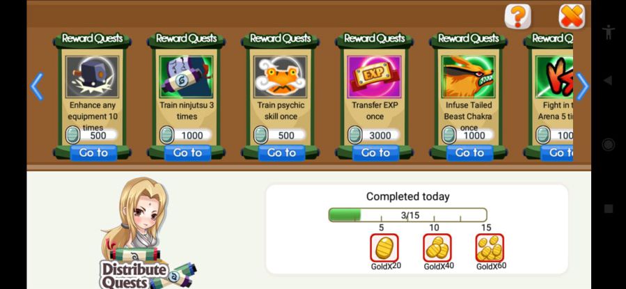 Cara Dapat Banyak Gold Ninja Heroes Dengan Quest