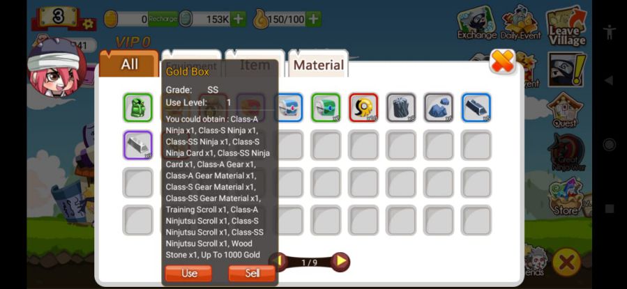 Cara Dapat Banyak Gold Ninja Heroes Dengan Gold Box dan Silver Box