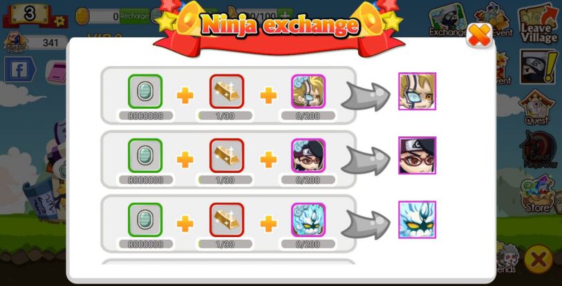 Cara Mendapatkan Ninja SSS Ninja Heroes Ninja Exchange