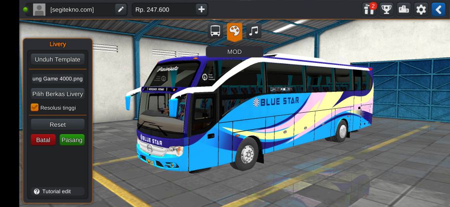Download Mod Bussid Blue Star MPGT