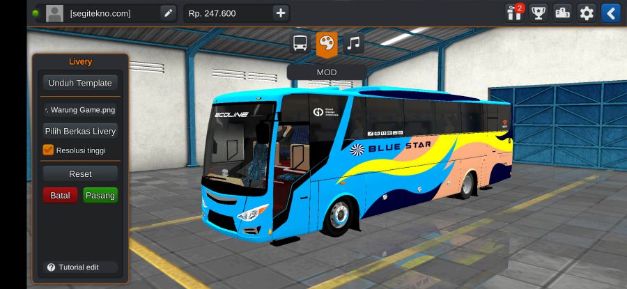 Download Mod Bussid Blue Star Ecoline