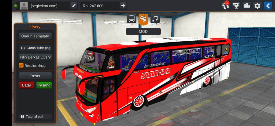 Download Mod Bussid Subur Jaya JB2 SHD Hino RK