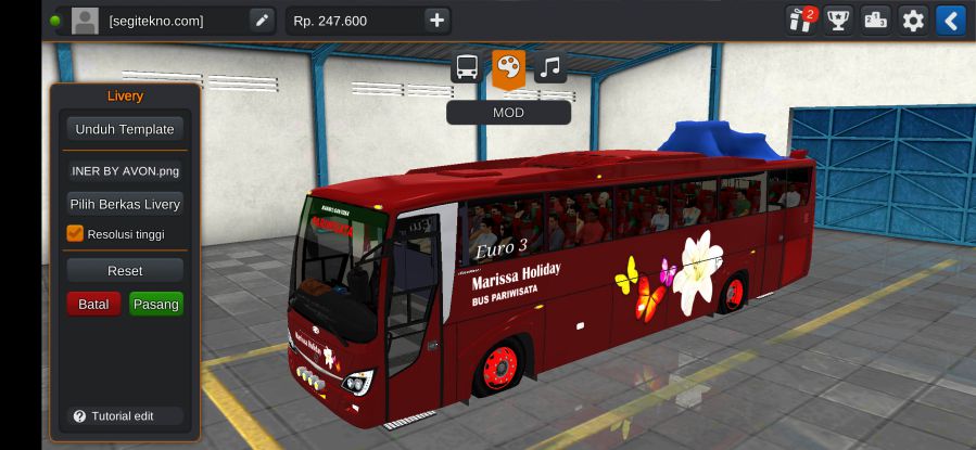 Download Mod Bussid Marissa Holiday Euroliner