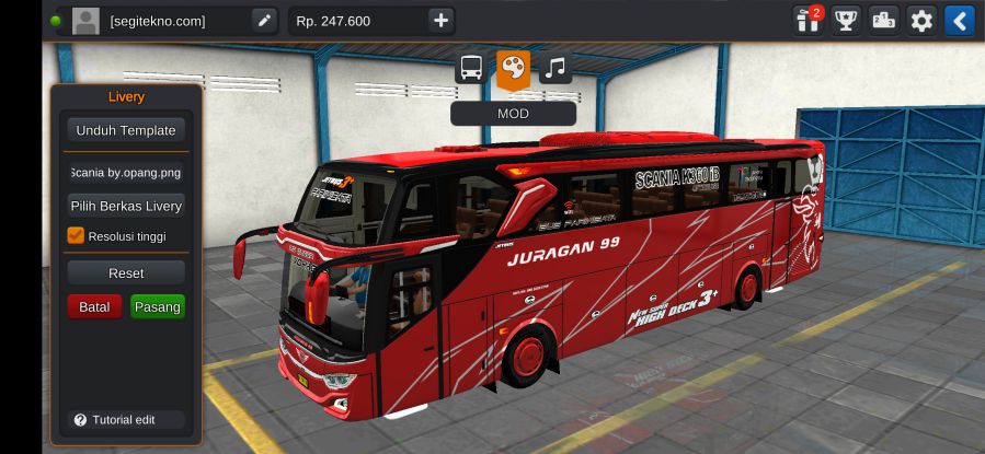 Download Mod Bussid Juragan 99 JB3+ Scania Gen 3