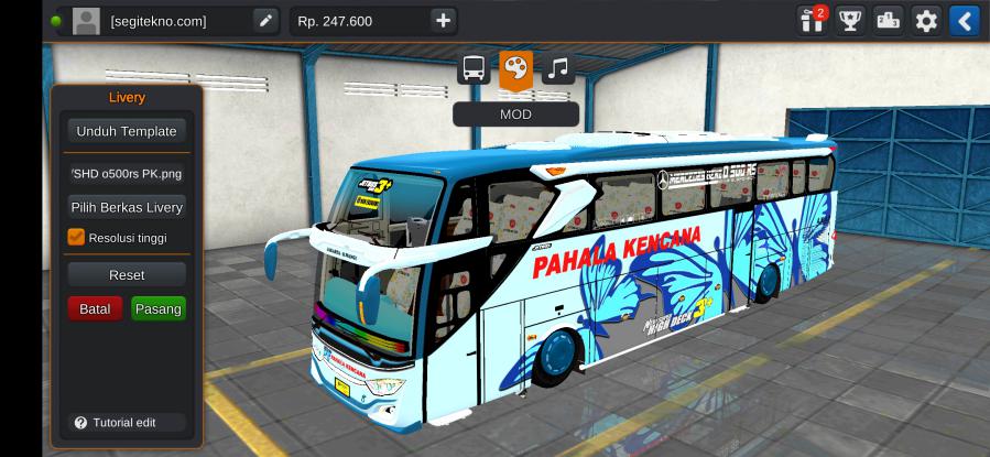 Download Mod Bussid Pahala Kencana JB3+ Mercy O500R