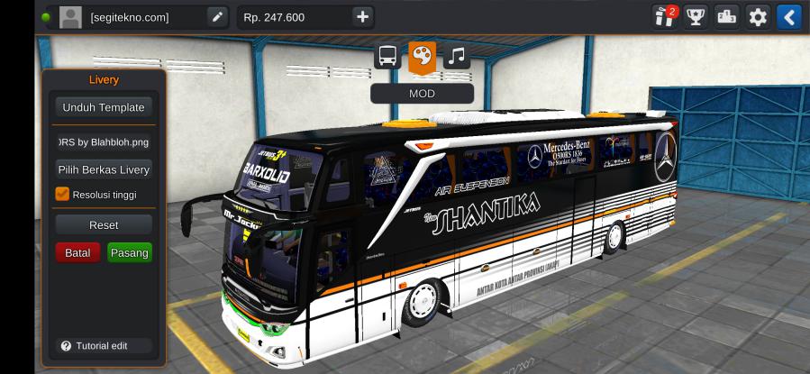Download Mod Bussid Shantika JB3_ SHD Mercy O500R