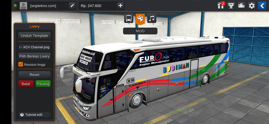 Download Mod Bussid Budiman JB3+ SHD Mercy O500R