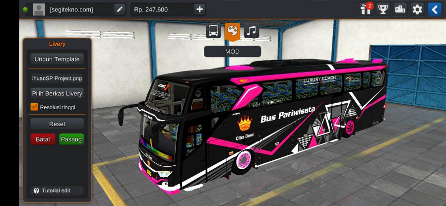 Download Mod Bussid Citra Dewi JB3+ Mercy O500R