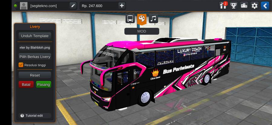 Download Mod Bussid Citra Dewi SR2 XHD Transporter