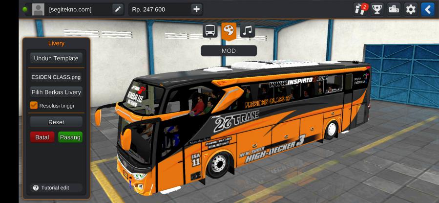 Download Mod Bussid 27 Trans JB3+ MHD