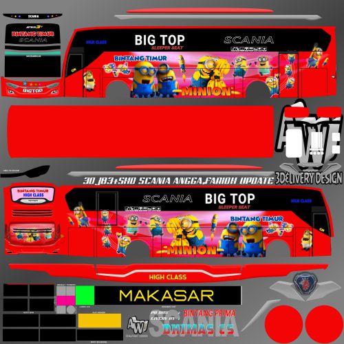 Download Mod Bussid & Livery Bintang Timur Minions