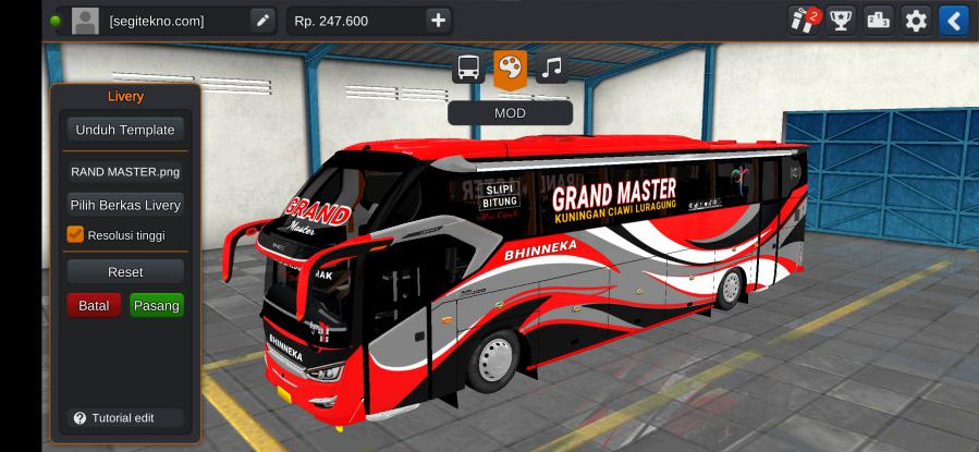 Download Mod Bussid & Livery Bhinneka Anggun