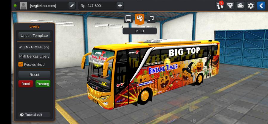 Download Mod Bussid & Livery Bintang Timur JB2 HD