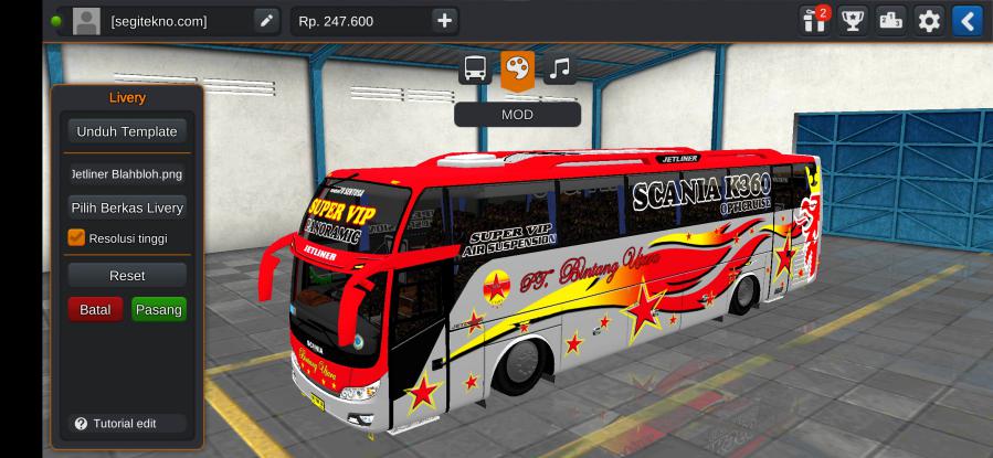 Download Mod Bussid & Livery Bintang Utara Putra Jetliner