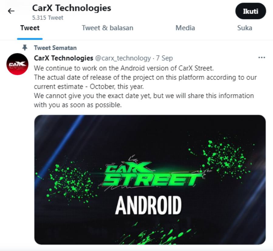 Kapan CarX Street rilis di Android