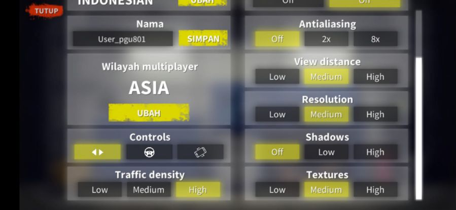 Setting Grafik Game Car Driving Online