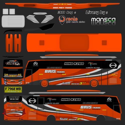 Download Livery & Mod Bussid Bris Trans XHD to JB3