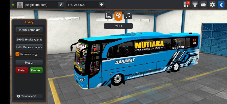 Download Livery & Mod Bussid Sahabat Travego
