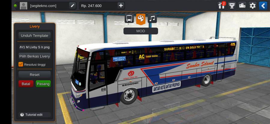 Download Livery & Mod Bussid Sumber Selamat Trisakti Titanium