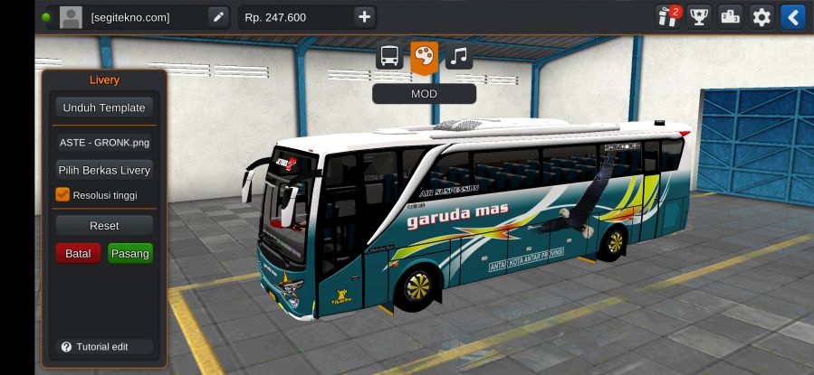 Download Livery & Mod Bussid Garuda Mas JBHD