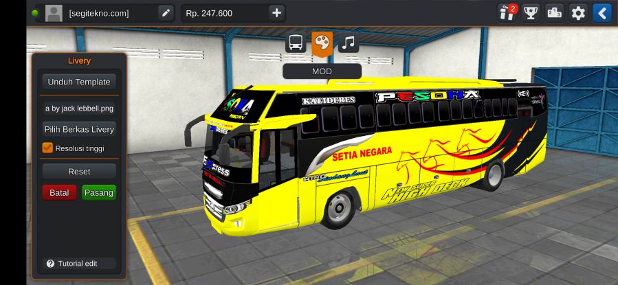 Download Mod Bussid Bus Bumel Max HDD Setia Negara