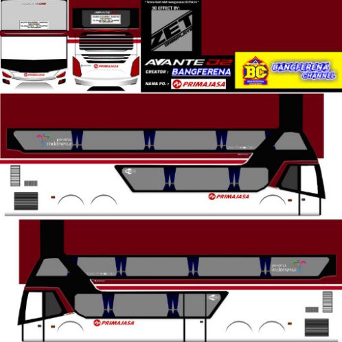 Download Livery & Mod Bussid Primajasa Bimasena SDD