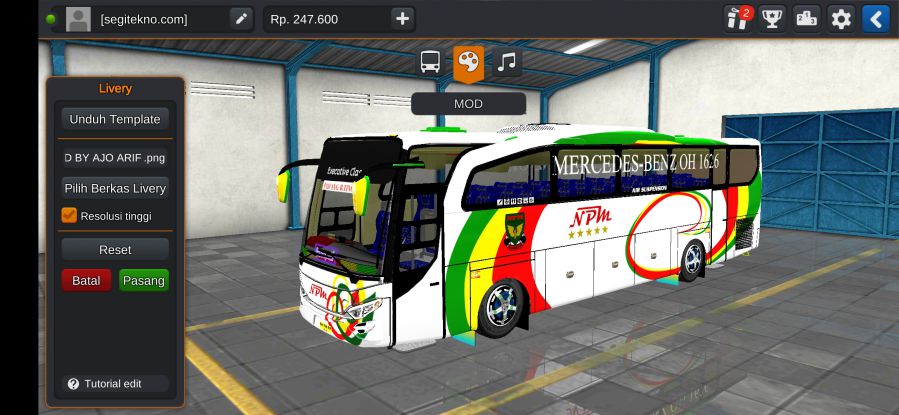 Download Livery & Mod Bussid NPM JB2HD Non Setra