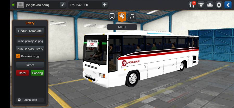 Download Livery & Mod Bussid Primajasa Old MP
